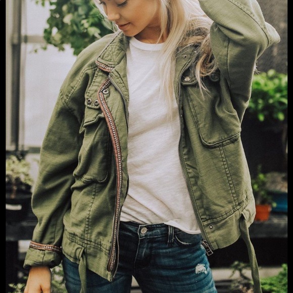 NWOT free people moss flight line bomber jacket - Picture 5 of 6